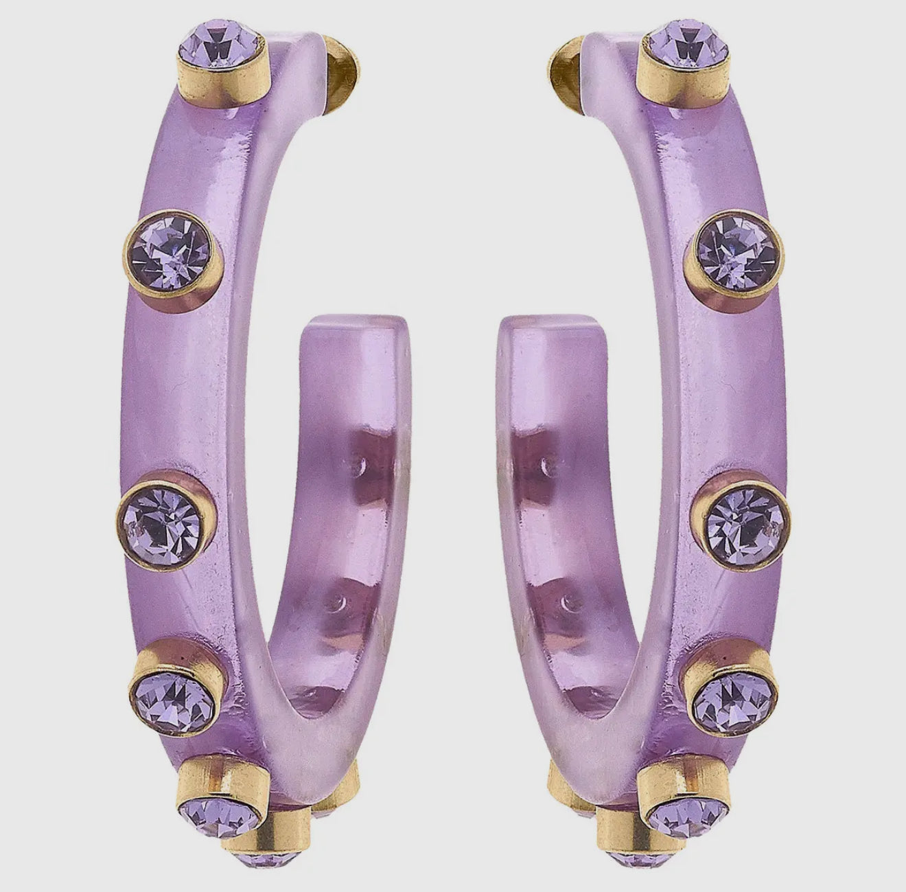 Color Hoop Earrings- Purple