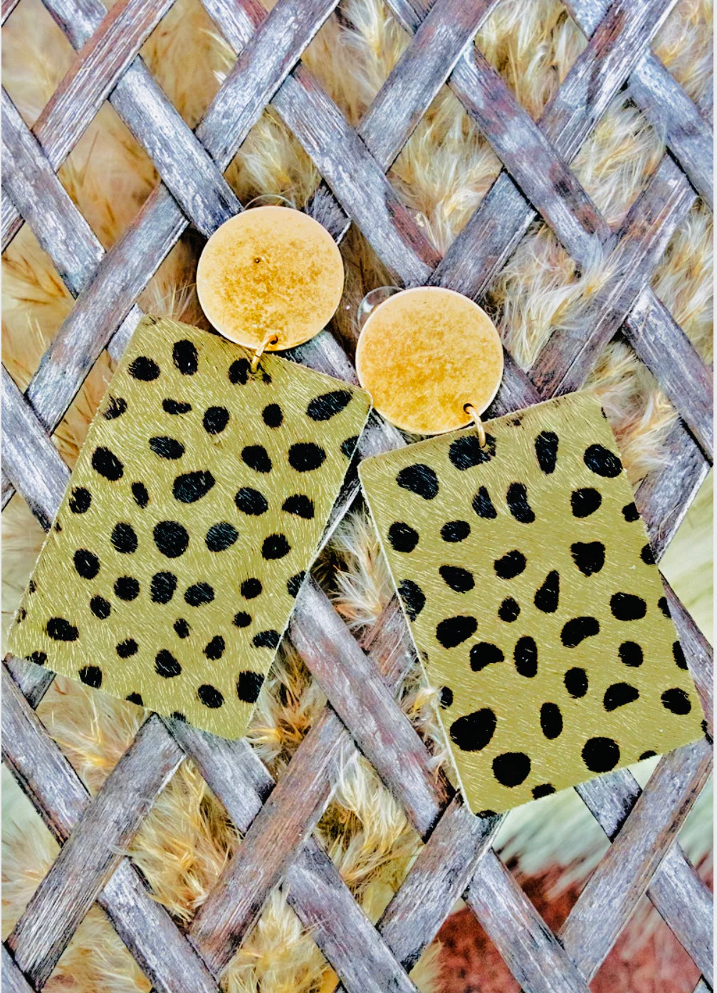 “You’re Spotted” Earrings with Gold top