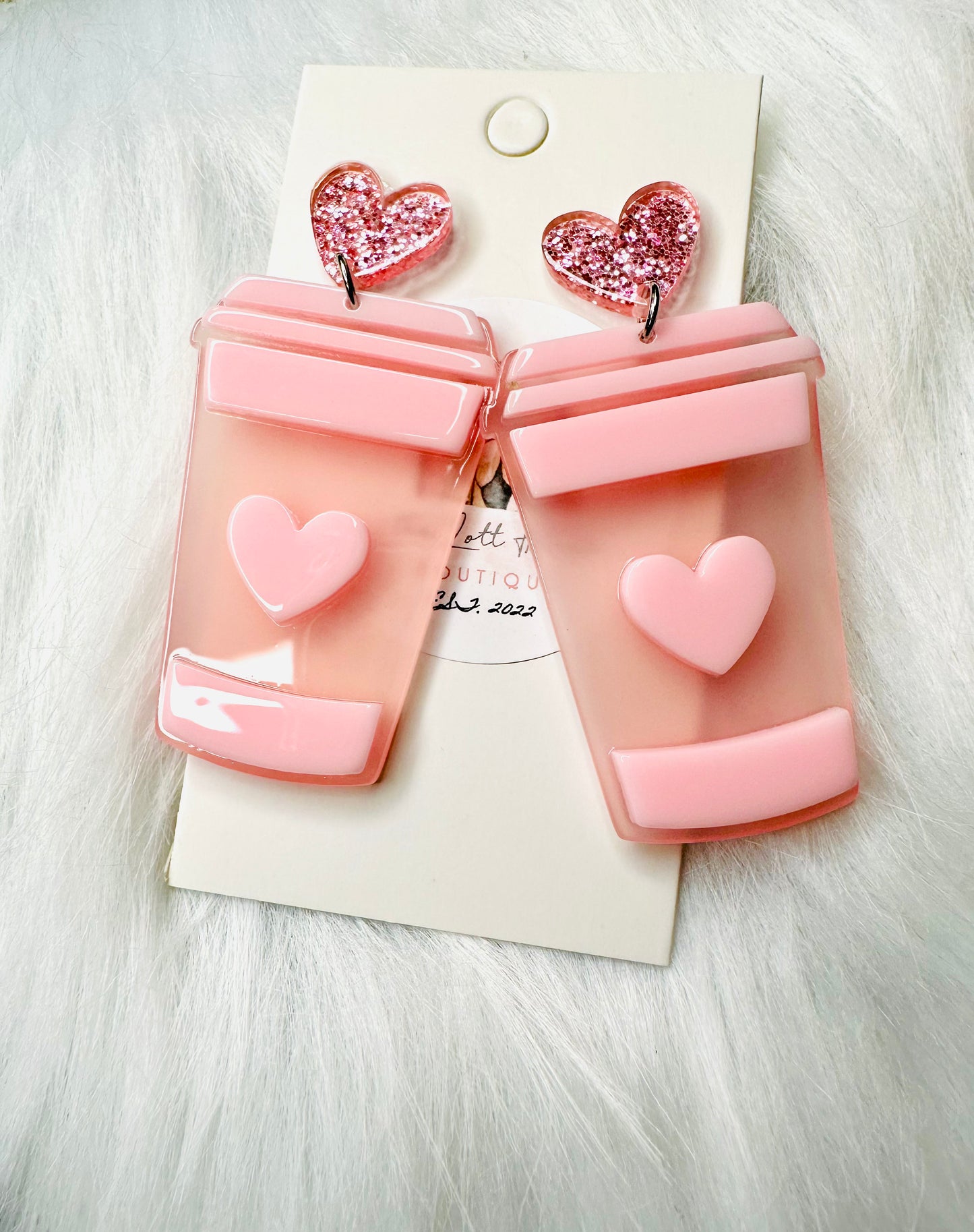 “I’ll have a pink latte!” Acrylic earrings