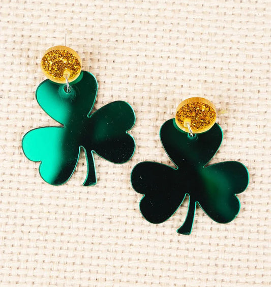 3 leaf clover earrings