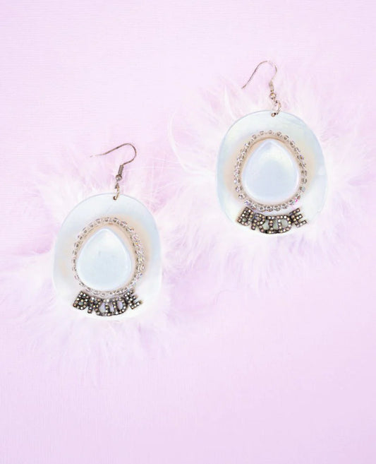 Cowgirl hat Bride earrings