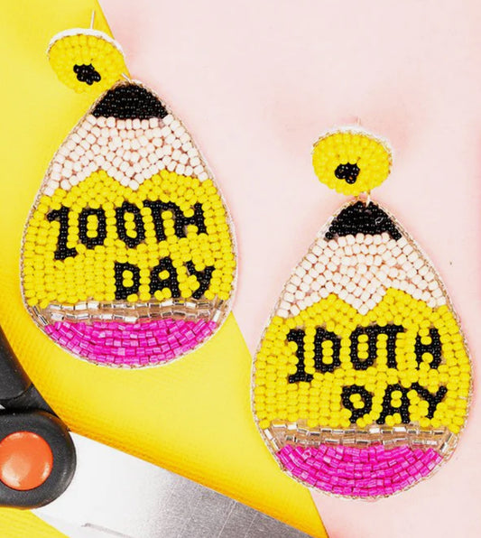 100th Day of School earrings