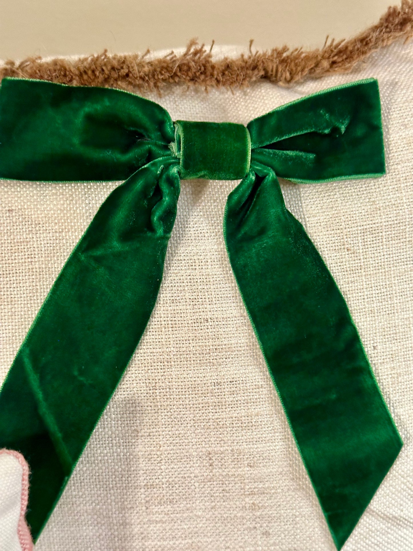 Green Velvet Hair Bow