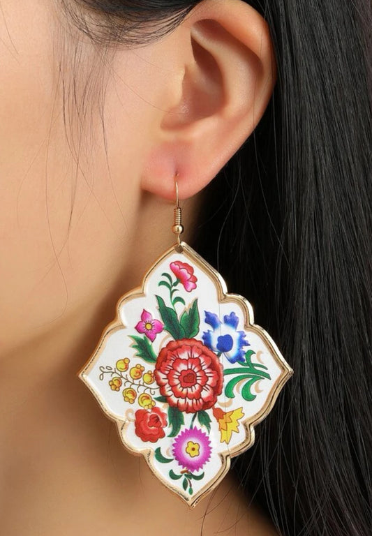 Floral drop earrings