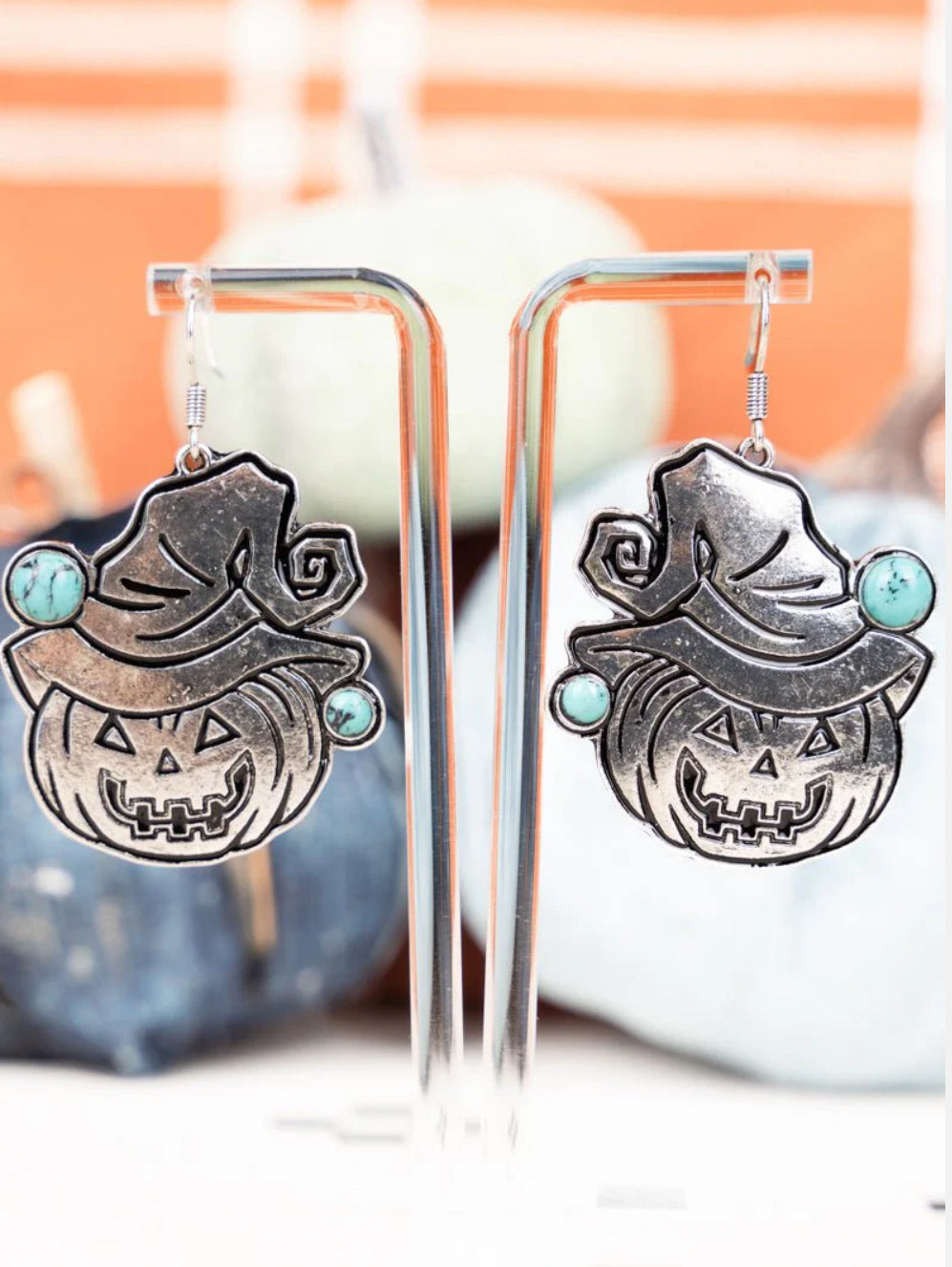 Turquoise Jack-o’-lantern earrings