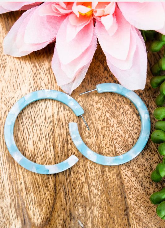 Light Blue Cotton Candy Hoop earrings