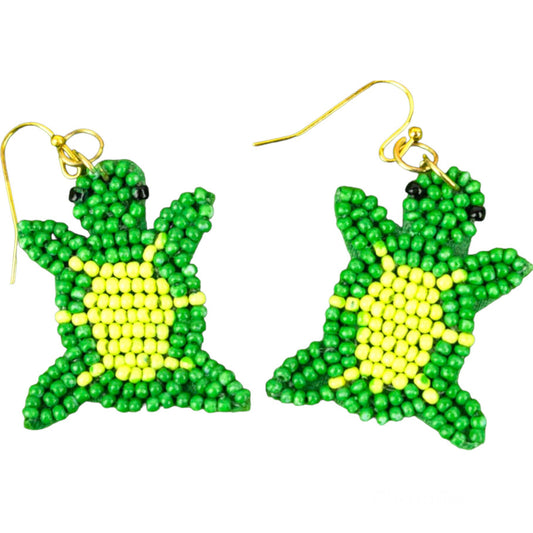 Turtle seed bead earrings