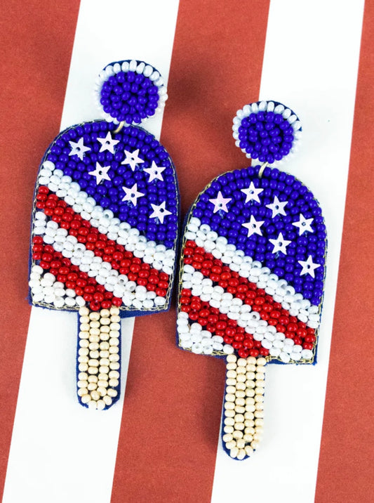 Freedom Popsicle Seed Bead earrings