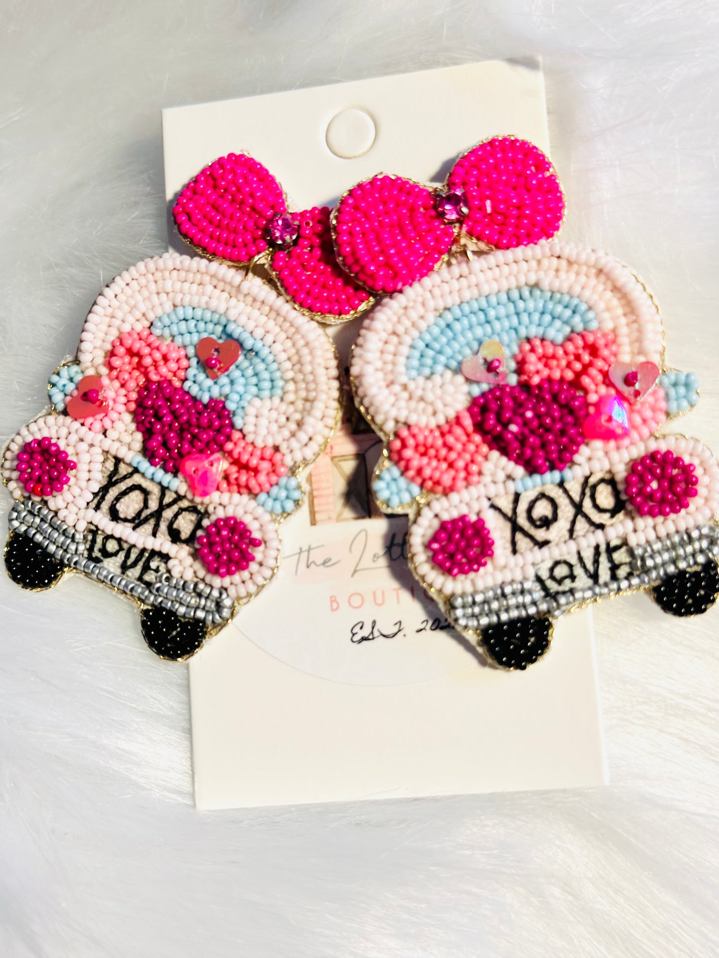 Love Bug Seed bead earrings